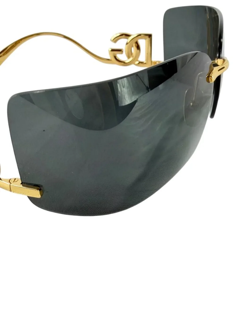 DOLCE & GABBANA DG2319 Gold Frame Black Sunglasses Made in Italy